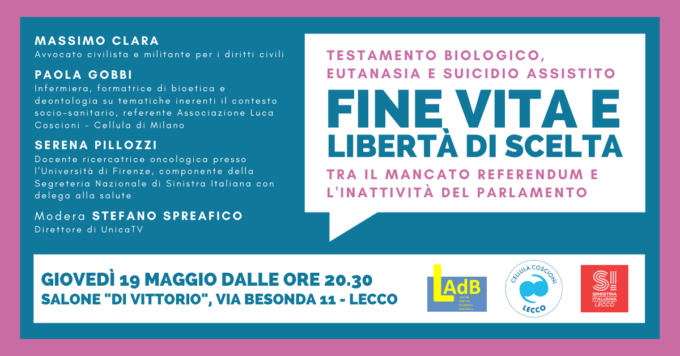 Fine vita, giovedì un incontro a Lecco