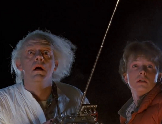 Al planetario tutti a bordi della DeLorean  di Ritorno al Futuro
