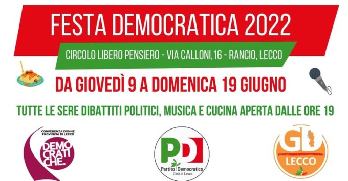 Festa democratica: gli ultimi appuntamenti in programma al Libero Pensiero