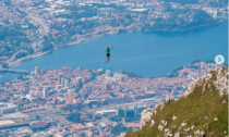 Sospesi nel vuoto sopra il Resegone: impresa da brividi degli atleti di Slackline