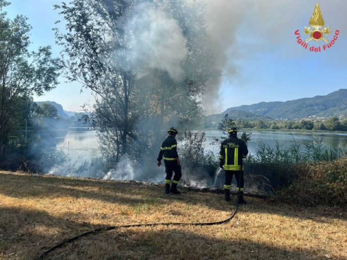 Ennesimo incendio sull’Adda al Lavello: cresce la preoccupazione