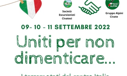 “Uniti per non dimenticare… i terremotati del centro Italia” a Civate il 9, 10 e 11 settembre