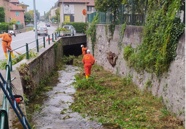 Intervento di pulizia del torrente Culigo a Chiuso