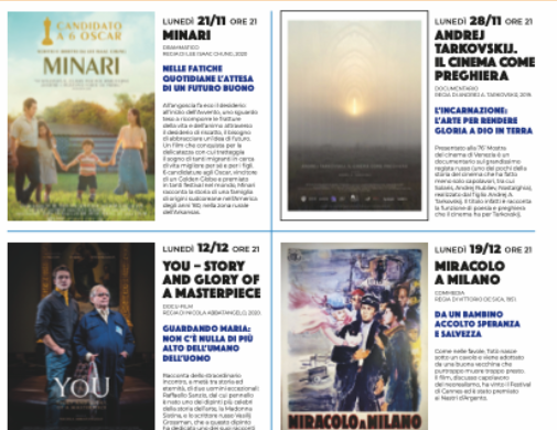 Al Nuovo Aquilone parte il cineforum dell’Avvento