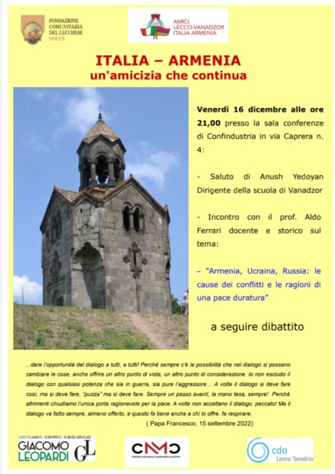 Italia e Armenia, un’amicizia che continua