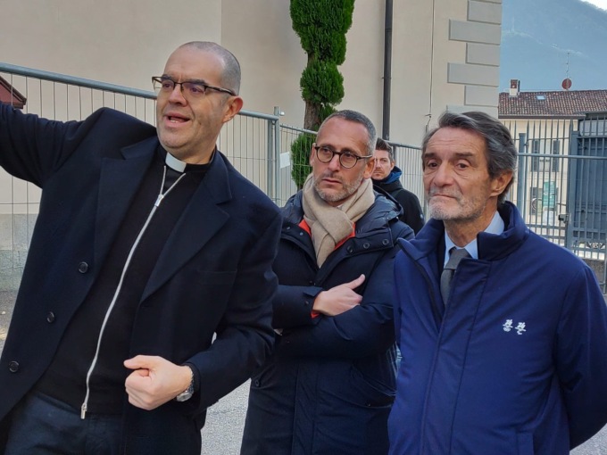 Attilio Fontana a Lecco, l’incontro con monsignor Davide Milani