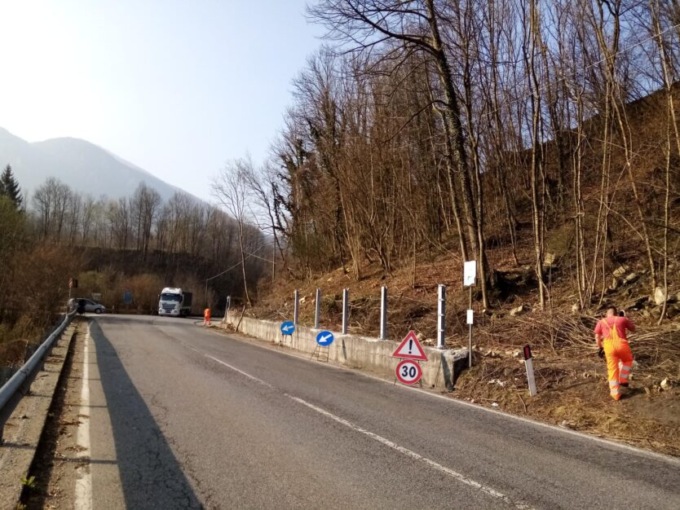 Sp 62: barriera paramassi a Pasturo contro le frane