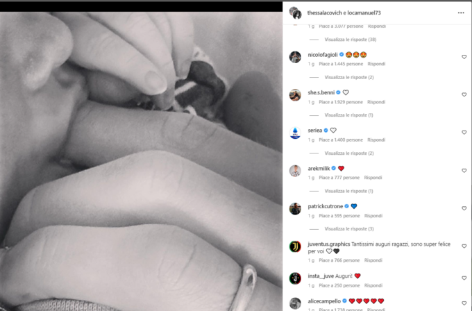 Manuel Locatelli è diventato papà: benvenuto Theo