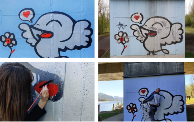 Pescatino, la mascotte del paese, è tornato a risplendere