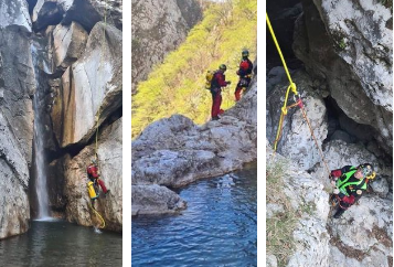 Soccorso alpino: esercitazione della squadra forra regionale in Valsassina