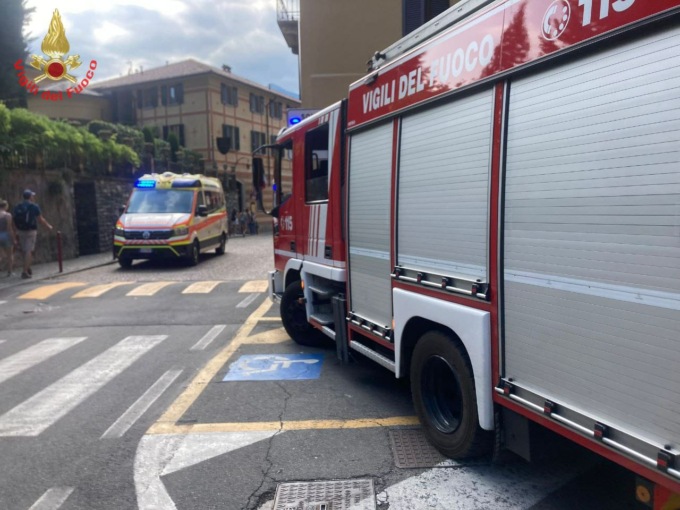 Intervento dei Vigili del fuoco a Varenna per soccorrere una persona