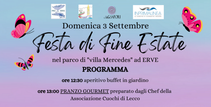 Erve, domenica 3 settembre la “Festa di fine estate”