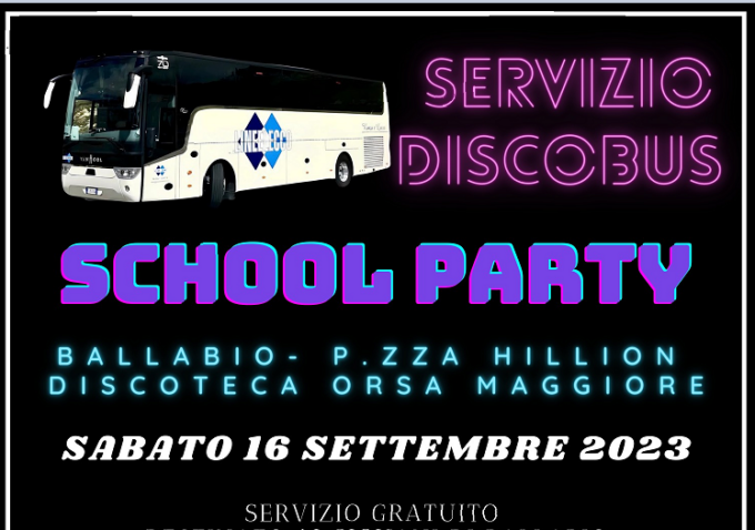 Ballabio: torna il discobus per lo school party