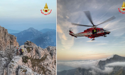 Bloccati sulla Cresta Segantini: salvati con l'elicottero di Vigili del fuoco
