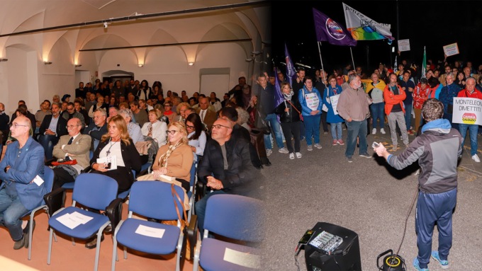 Vannacci a Calolzio: fuori la colorata e pacifica contestazione, dentro gli applausi