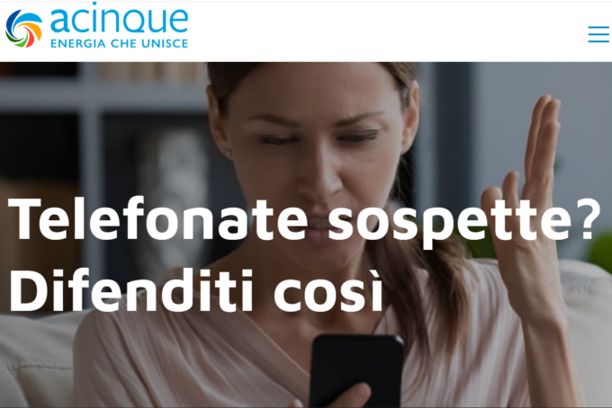 Truffe telefoniche: con Acinque un meccanismo anti raggiro