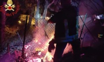 Incendio di un capanno degli attrezzi: Vigili del Fuoco a Oliveto Lario