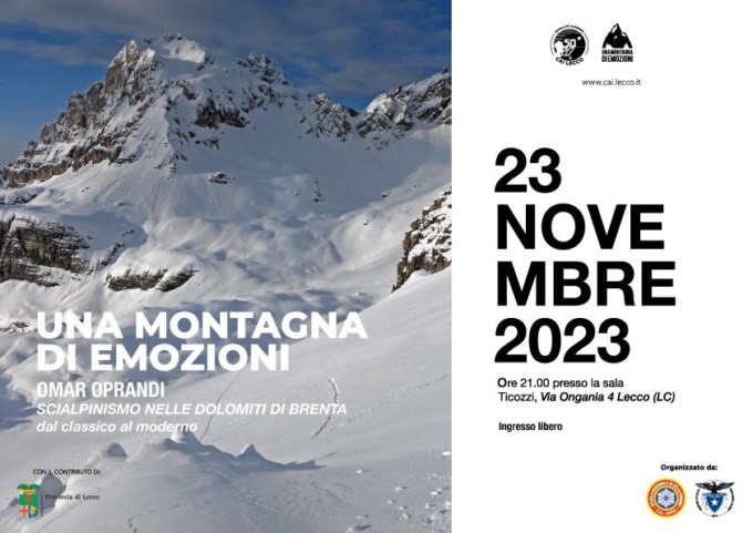 Col Cai Lecco giovedì in Sala Ticozzi “Una montagna di emozioni”