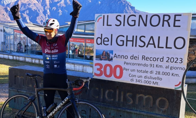 300 volte sul Ghisallo: a 66 anni entra nel libro dei record