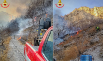 Brucia il bosco a Ballabio: Vigili del fuoco al lavoro