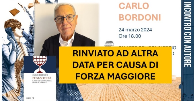 Leggermente, rinviato a data da destinarsi l’incontro di stasera con Bordoni