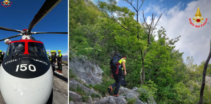 In difficoltà sul Medale, salvati dai Vigili del fuoco