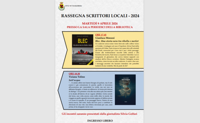 Valmadrera, il 9 aprile il 2° incontro della Rassegna Scrittori Locali 2024