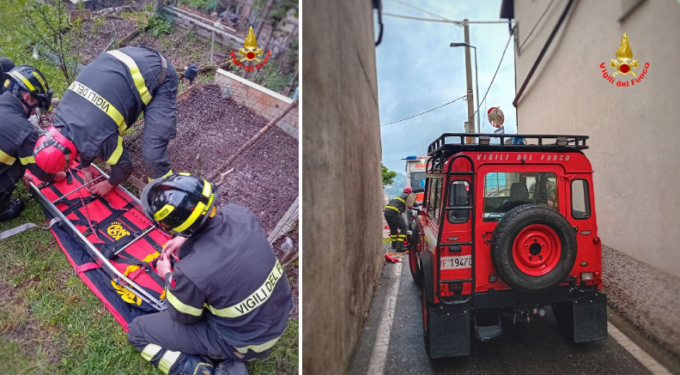 Cade in zona impervia: soccorso 74enne