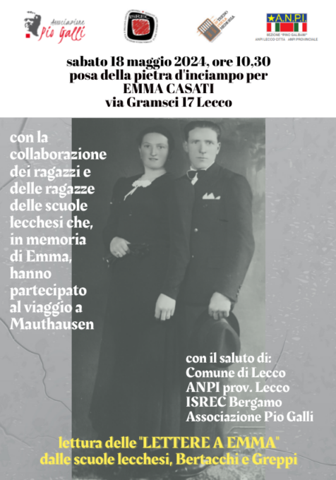 Lecco: sabato la posa della pietra d’inciampo a ricordo di Emma Casati
