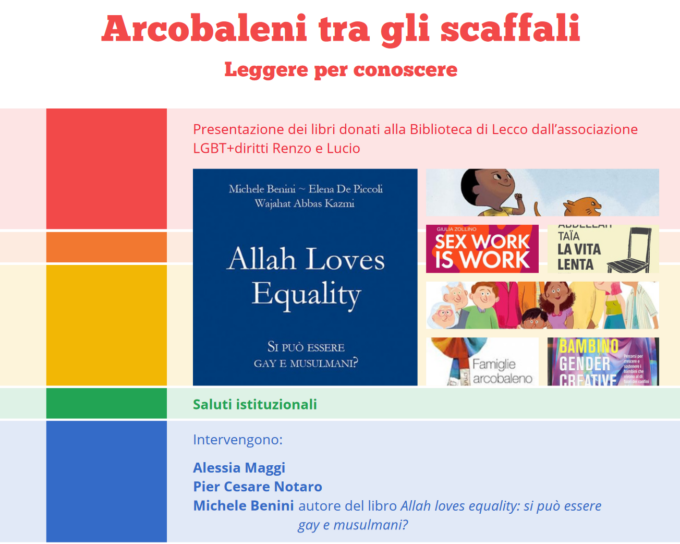 Venerdì in biblioteca “Arcobaleni tra gli scaffali. Leggere per conoscere”