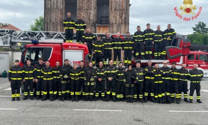 Al corso di formazione dei Vigili del fuoco anche la prima donna pompiere del distaccamenti di Valmadrera