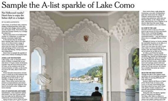 Il nostro lago protagonista sulla stampa internazionale