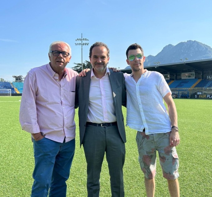 Il presidente della Lega Pro Marani in visita alla Calcio Lecco