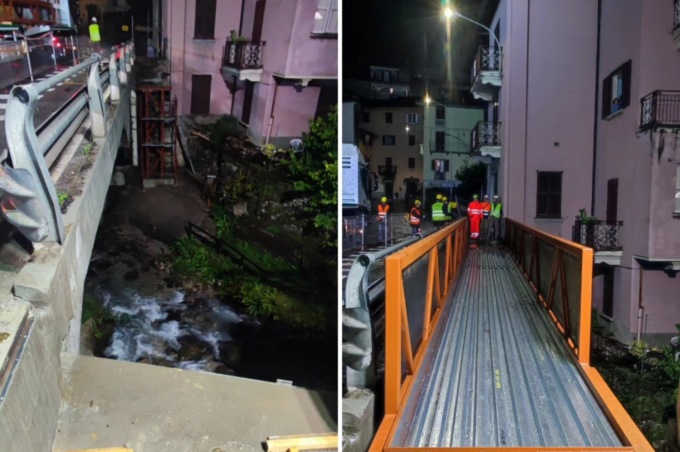 Lecco: posate questa notte le passerelle di Malvedo