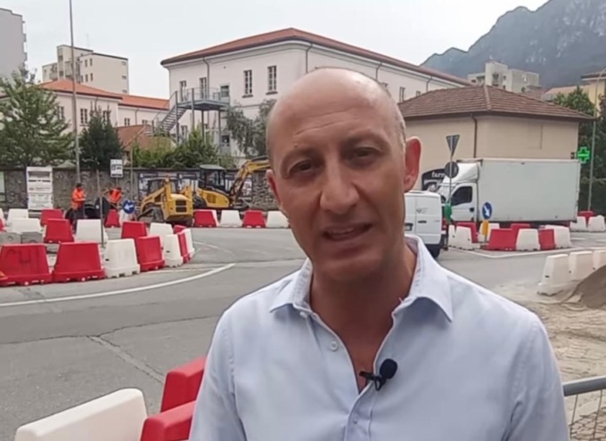 Lecco, partiti i lavori per la resa definitiva della rotonda in viale Dante
