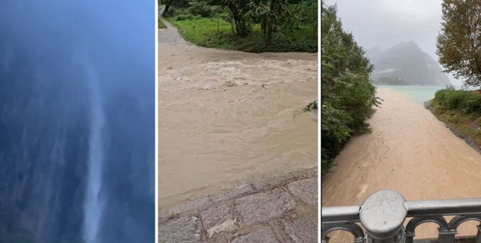 Gli impressionanti video di cascate e torrenti gonfi: Vigili del fuoco in campo