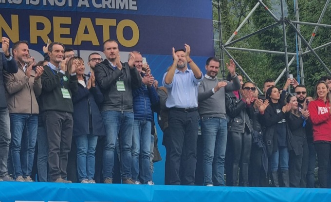 Raduno Lega Pontida 2024. Salvini parla di autonomia, cittadinanza e immigrazione