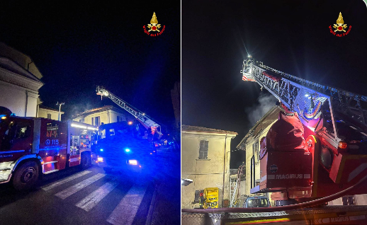 Ex Casa parrocchiale a fuoco: notte di paura a Calolzio