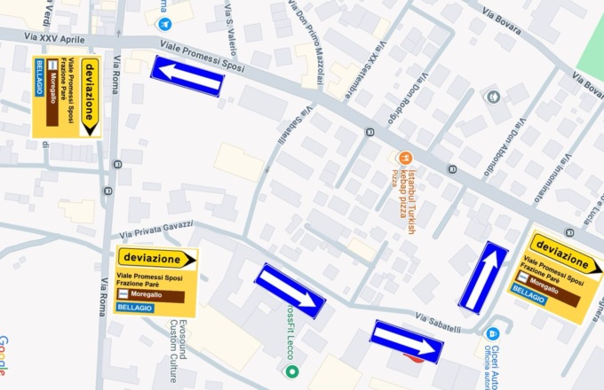 Valmadrera, viale Promessi Sposi chiuso al traffico