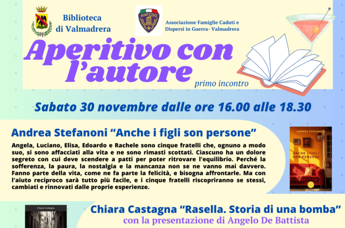 Aperitivo con l’Autore: a Valmadrera inizia il ciclo autunnale di incontri