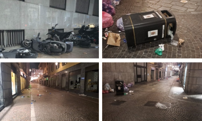 Raid vandalico in centro: “Notte di ordinaria follia a Lecco”
