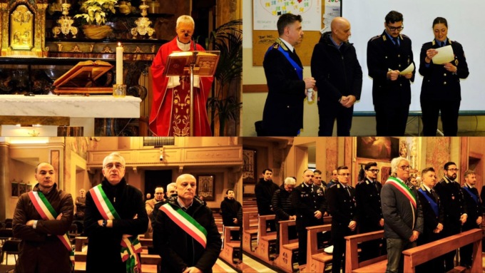 La Polizia locale di Valmadrera, Malgrate, Civate e Oliveto in festa per San Sebastiano: “Siate portatori di gentilezza”