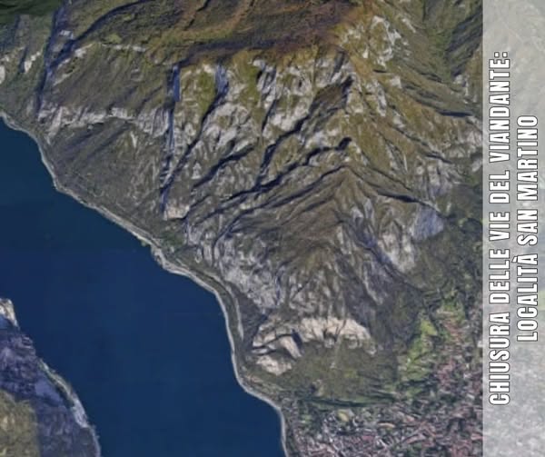 Sentiero del Viandante chiuso in località San Martino per dissesto