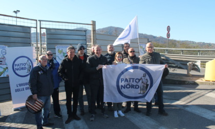 Opere pubbliche, sul cantiere della Lecco-Bergamo un presidio per denunciare il blocco dei lavori