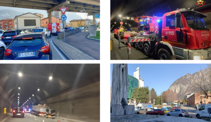 Camion incastrato nel tunnel del Barro: riaperta la galleria