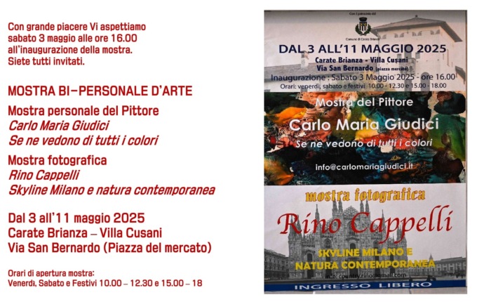 Le opere dell’artista lecchese Carlo Maria Giudici in mostra a Villa Cusani