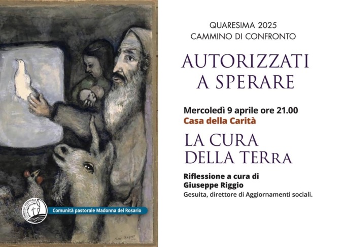 “Autorizzati a sperare”, domani sera alla Casa della Carità la riflessione con Giuseppe Riggio