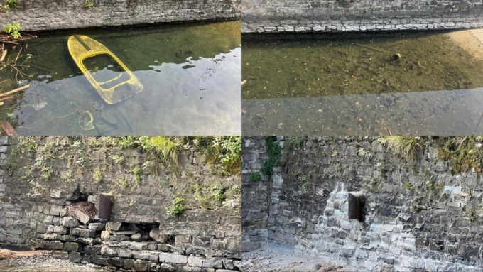 Malgrate, rimosso il relitto abbandonato e ripristinato il muro deteriorato sul lungolago