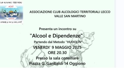 Alcol e dipendenze, un incontro grazie all'associazione Acat di Lecco