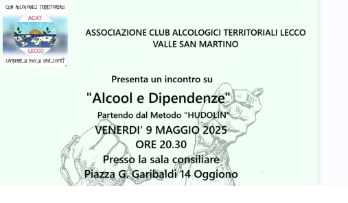 Alcol e dipendenze, un incontro grazie all’associazione Acat di Lecco